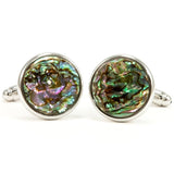 Abalone Shell Silver Cufflinks