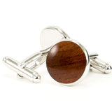 Bubinga Silver Cufflinks - Back