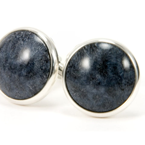 Fossil Coral Silver Cufflinks