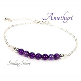 Amethyst Gemstone Bracelet in Sterling Silver