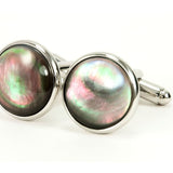 Black Mother of Pearl Silver Cufflinks
