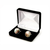 Black Mother of Pearl Sterling Silver Cufflinks in Gift Box