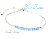 Sterling Silver Blue Topaz Gemstone Bracelet