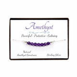 Sterling Silver Amethyst Gemstone Bracelet in Gift Box | February Birthstone