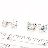 White Sapphire Sterling Silver Earrings - Sizing