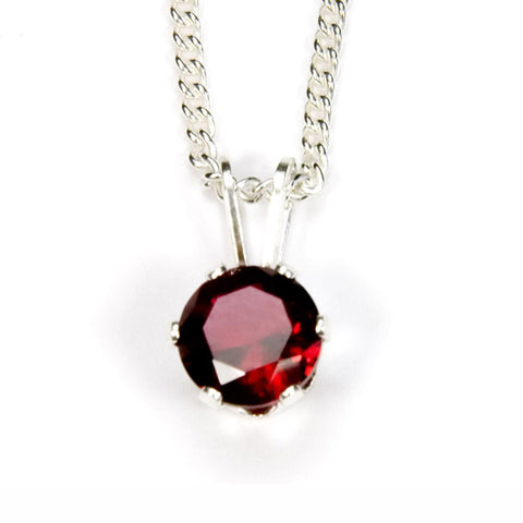 Garnet Sterling Silver Pendant