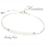 Sterling Silver Moonstone Gemstone Bead Bracelet