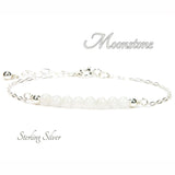 Moonstone Gemstone Bracelet in Sterling Silver