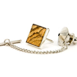 Picture Jasper Sterling Silver Tie Tack With Clasp