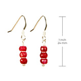 Ruby Sterling Silver Gemstone Dangle Earrings - Length