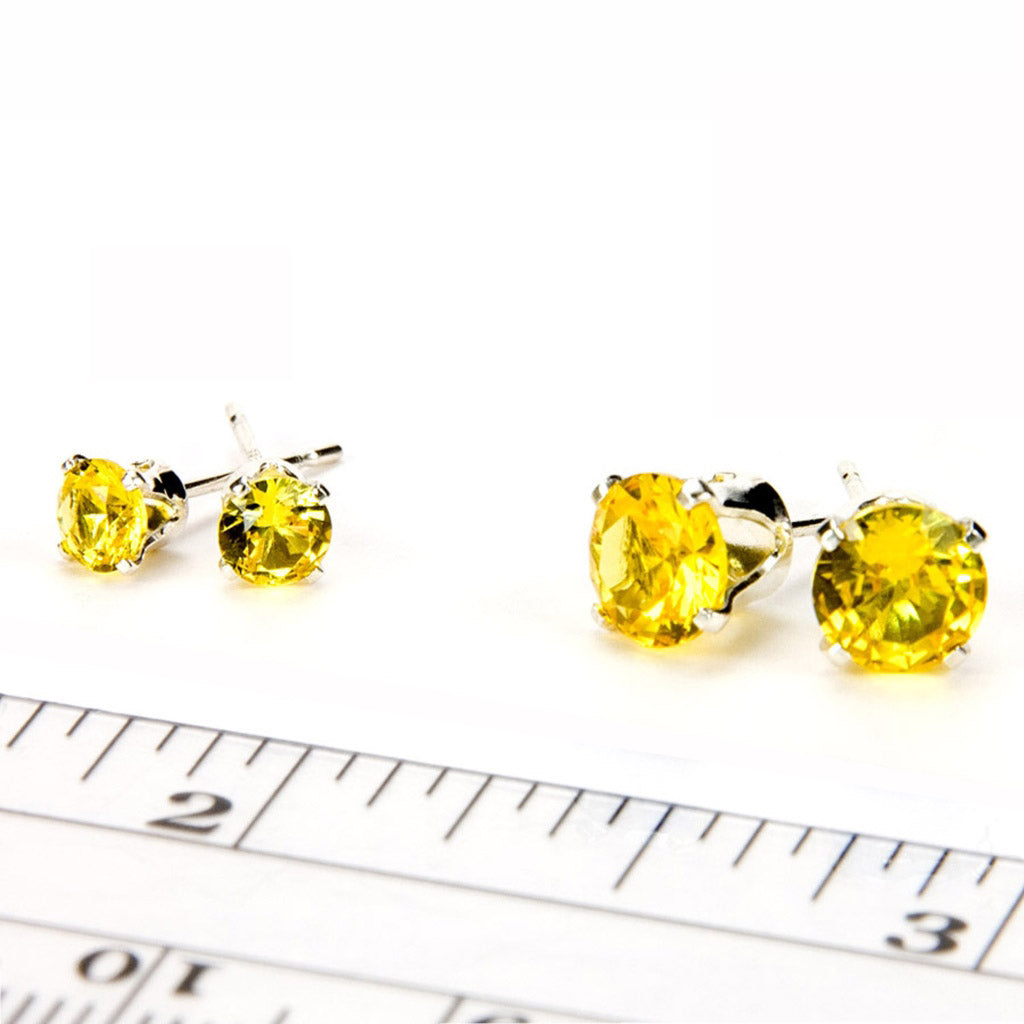 Yellow Topaz Sterling Silver Stud Earrings – bcr-designs