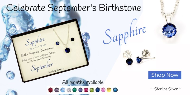 Blue Sapphire Birthstone Sterling Silver Collection