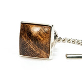 Mesquite Burl Sterling Silver Tie Tack / Lapel Pin