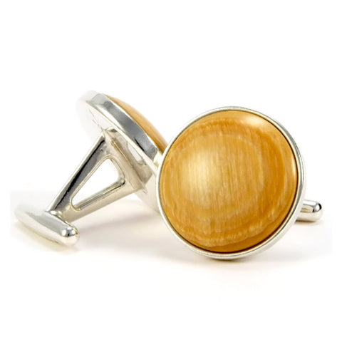 Fossilized Mammoth Tusk Sterling Silver Cufflinks back
