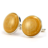 Mammoth Tusk Sterling Silver Cufflinks front