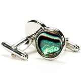 Abalone Shell Silver Cufflinks | One-of-a-Kind Back