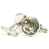 Abalone Shell Silver Cufflinks | One-of-a-Kind Back