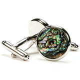 Abalone Silver Cufflinks - back
