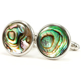 Abalone Silver Cufflinks