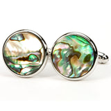 Abalone Silver Cufflinks