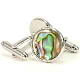 Abalone Silver Cufflinks - back