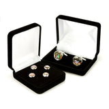 Abalone Silver Cufflink Tuxedo Stud Set - gift box