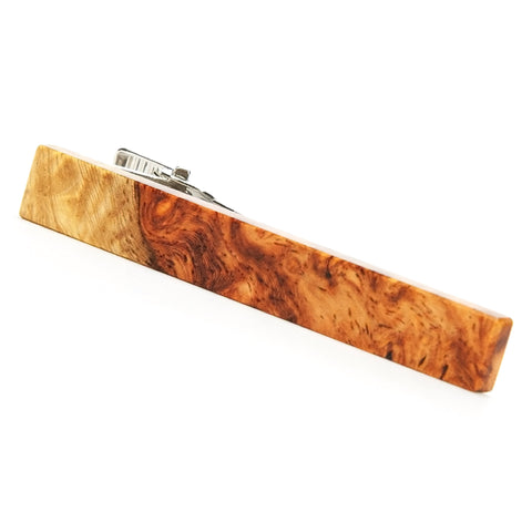 Amboyna Burl Wooden Tie Clip