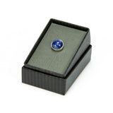 Blue Sodalite Sterling Silver Round Tie Tack / Lapel Pin in Gift Box
