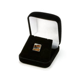 Brown Mammoth Tooth Sterling Silver Tie Tack Gift Box