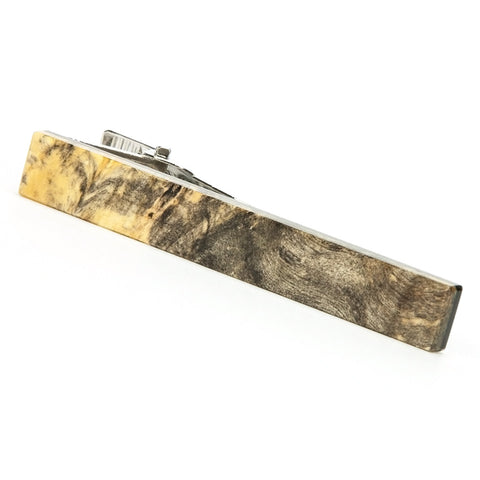 Buckeye Burl Wooden Tie Clip | Men's One-of-a-kind Tie Bar