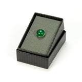 Green Onyx Sterling Silver Tie Tack / Lapel Pin in Gift Box