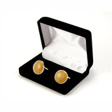 Sterling Silver Fossilized Mammoth Tusk Cufflinks in box