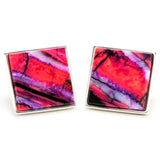Red Mammoth Tooth Sterling Silver Cufflinks