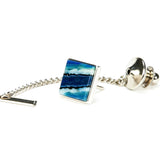Blue Mammoth Tooth Sterling Silver Tie Tack