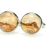 Picture Jasper Silver Cufflinks