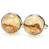 Picture Jasper Silver Cufflinks - Front