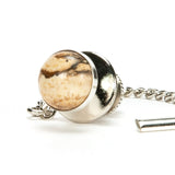 Picture Jasper Sterling Silver Tie Tack / Lapel Pin