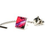 Red Mammoth Tooth Sterling Silver Tie Tack