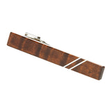 Roasted Curly Maple Silver Inlay Wooden Tie Clip