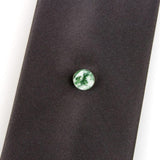 Tree Agate Sterling Silver Tie Tack on Tie