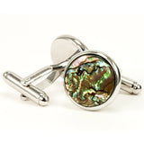 Abalone Shell Silver Cufflinks | One-of-a-Kind Back