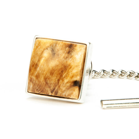 Spalted Maple Sterling Silver Tie Tack / Lapel Pin