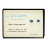 Aquamarine Sterling Silver Stud Earrings in Gift Box