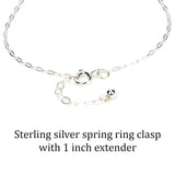 Sterling Silver Spring Ring Clasp with Extender