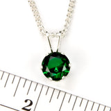 Emerald Sterling Silver Pendant - Size