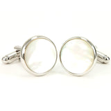 Mother of Pearl Silver Cufflinks Side