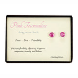 Pink Tourmaline Sterling Silver Stud Earrings in Gift Box