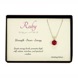 Ruby Sterling Silver Pendant Necklace in Gift Box