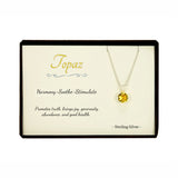 Yellow Topaz Sterling Silver Pendant Necklace in Gift Box