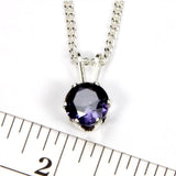 Amethyst Sterling Silver Necklace - Size